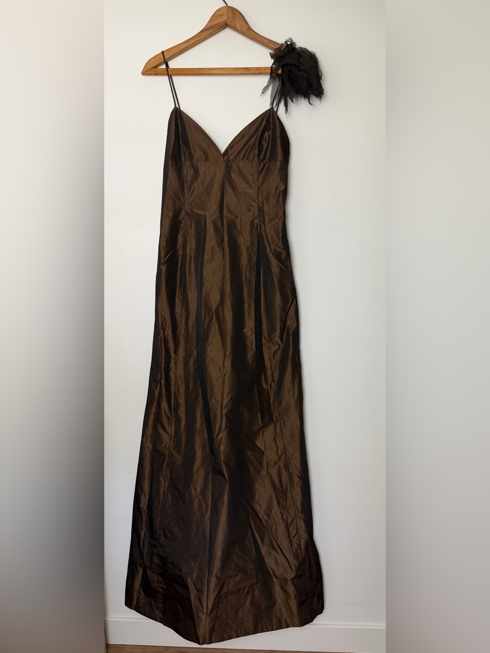 Zara Brown Metallic Gown